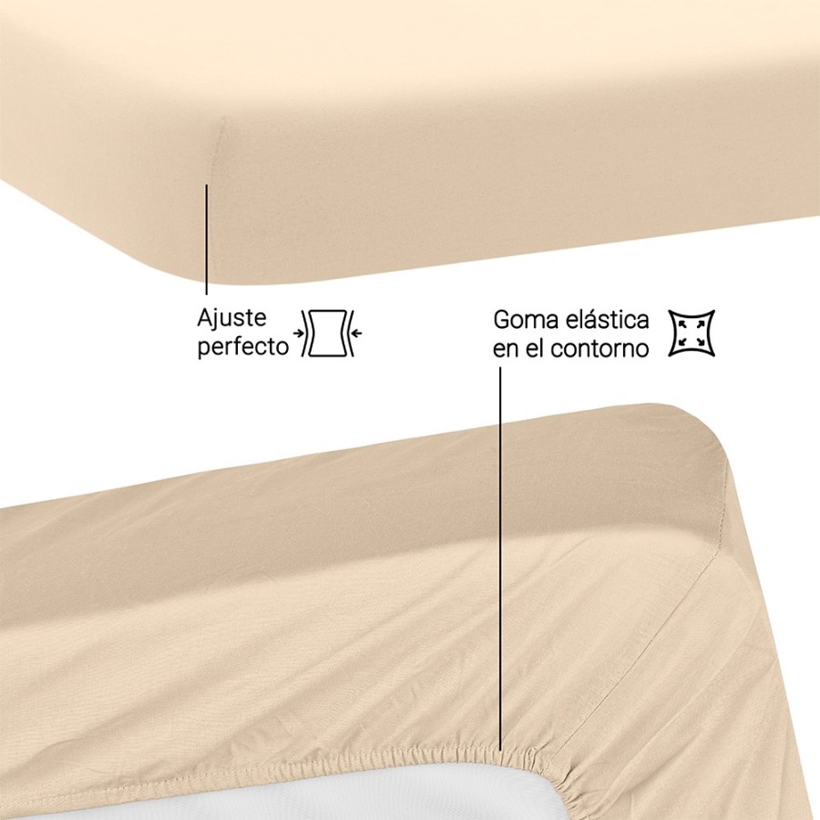 Sábana bajera arena 100% algodón | Deslan Internacional