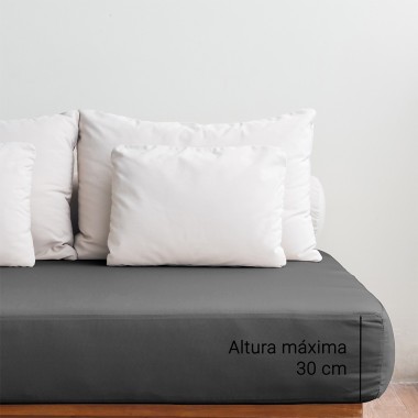 Sábana bajera antracita 100% algodón | Deslan Internacional