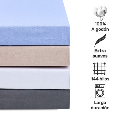 Sábana bajera azul celeste 100% algodón | Deslan Internacional 2