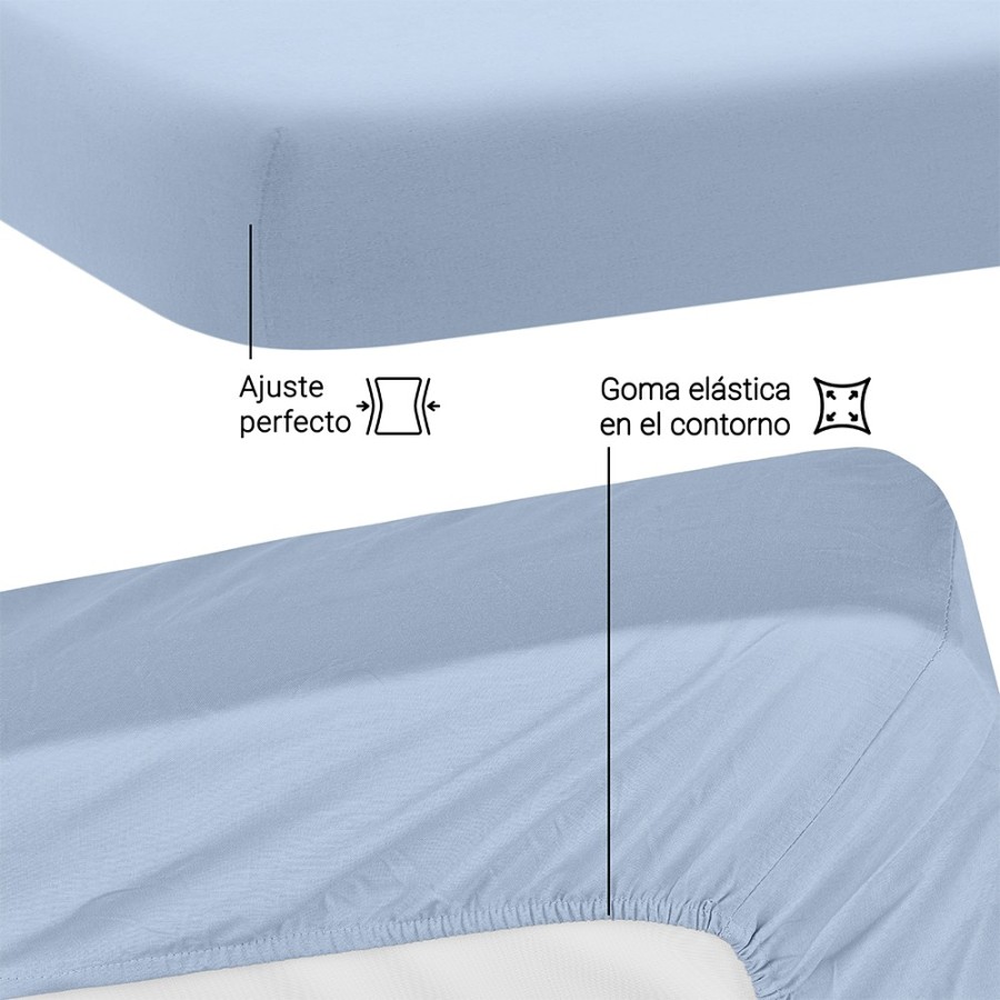 Sábana bajera azul celeste 100% algodón | Deslan Internacional