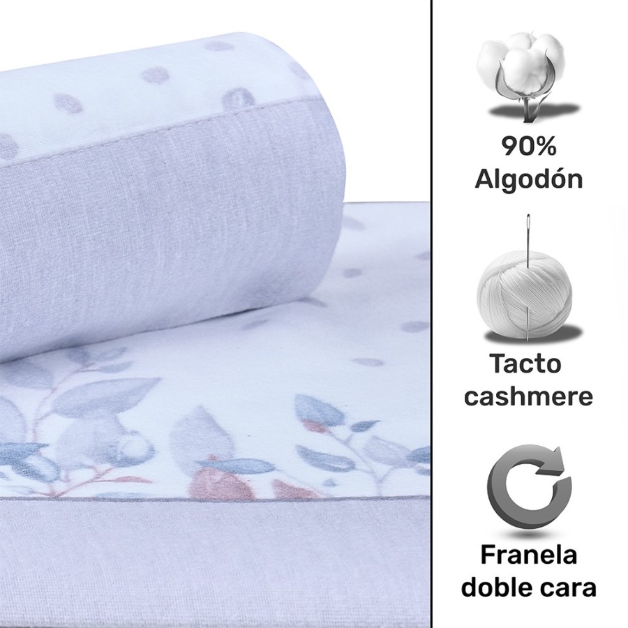 Juego de sábanas de franela AINHOA GRIS – Deslan Internacional