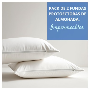 Pack 2 Fundas de Almohada Impermeables Transpirables con Cremallera | Deslan Internacional
