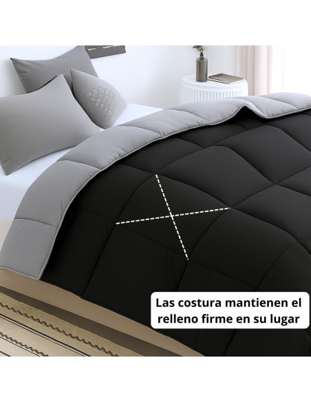 Relleno Nórdico BERLIN 400 GSM Reversible negro y gris | Oeko-Tex | Deslan Internacional