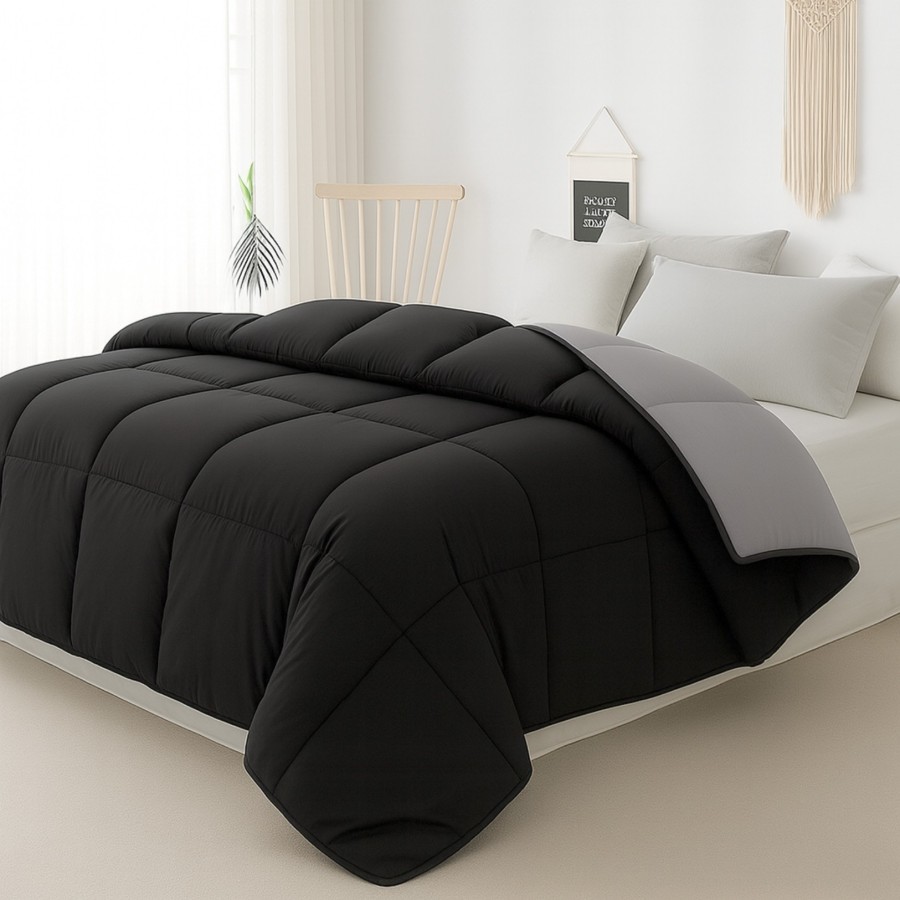 Relleno Nórdico BERLIN 400 GSM Reversible negro y gris | Oeko-Tex | Deslan Internacional