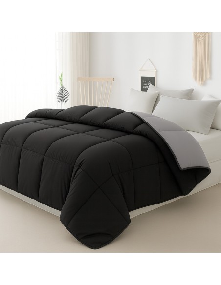 Relleno Nórdico BERLIN 400 GSM Reversible negro y gris | Oeko-Tex | Deslan Internacional