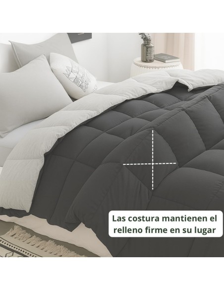 Relleno Nórdico BERLIN 400 GSM Reversible carbon y gris | Oeko-Tex | Deslan Internacional