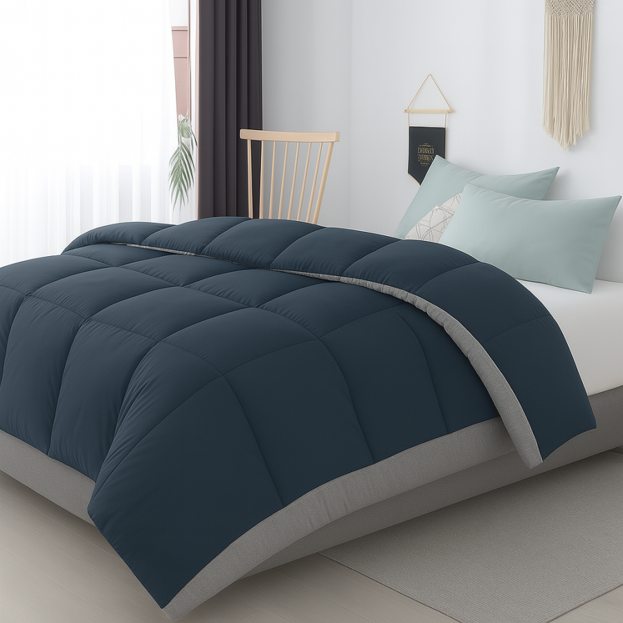 Relleno Nórdico BERLIN 400 GSM Reversible carbon y gris | Oeko-Tex | Deslan Internacional