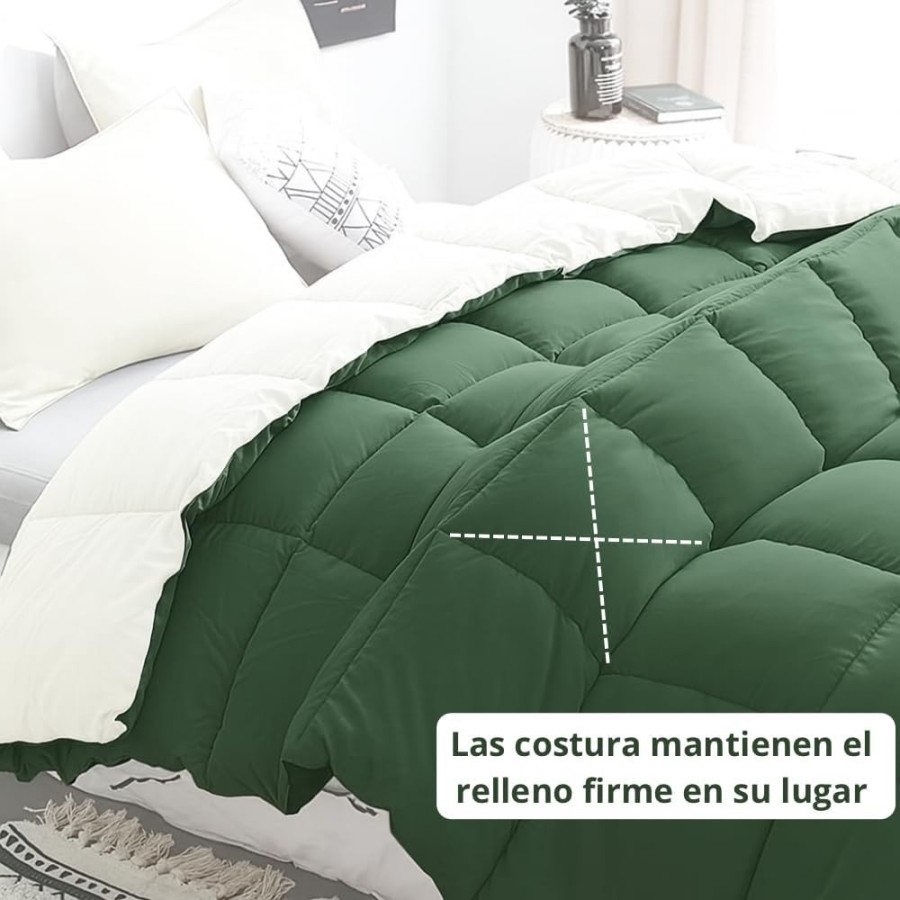 Relleno Nórdico BERLIN 400 GSM Reversible kaki y Beige | Oeko-Tex | Deslan Internacional