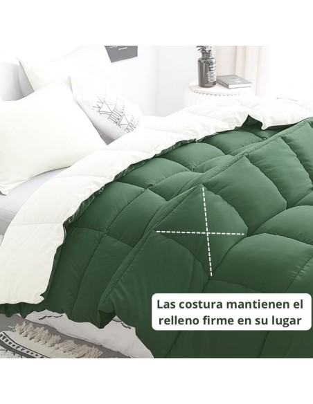 Relleno Nórdico BERLIN 400 GSM Reversible kaki y Beige | Oeko-Tex | Deslan Internacional