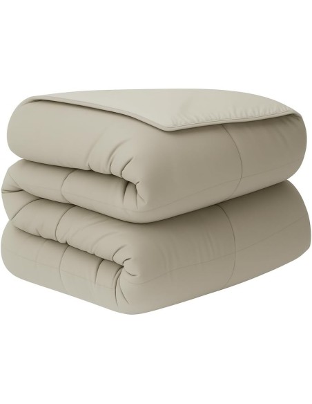 Relleno Nórdico BERLIN 400 GSM Reversible Beige y Gris| Oeko-Tex | Deslan Internacional