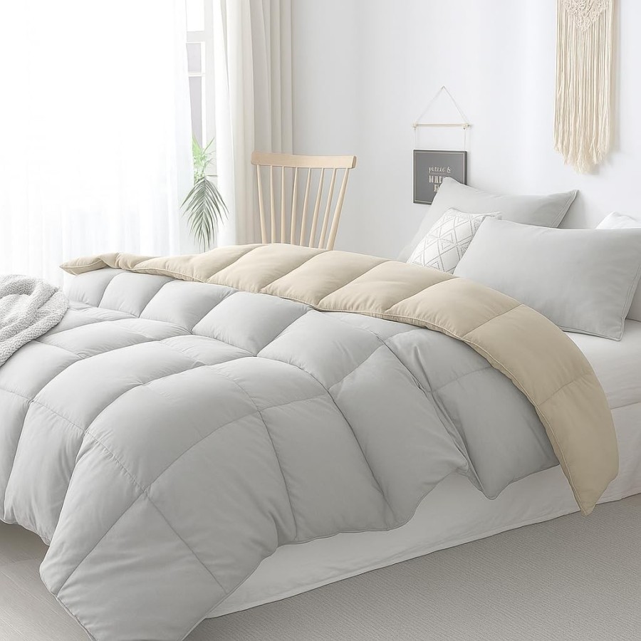 Relleno Nórdico BERLIN 400 GSM Reversible Beige y Gris| Oeko-Tex | Deslan Internacional