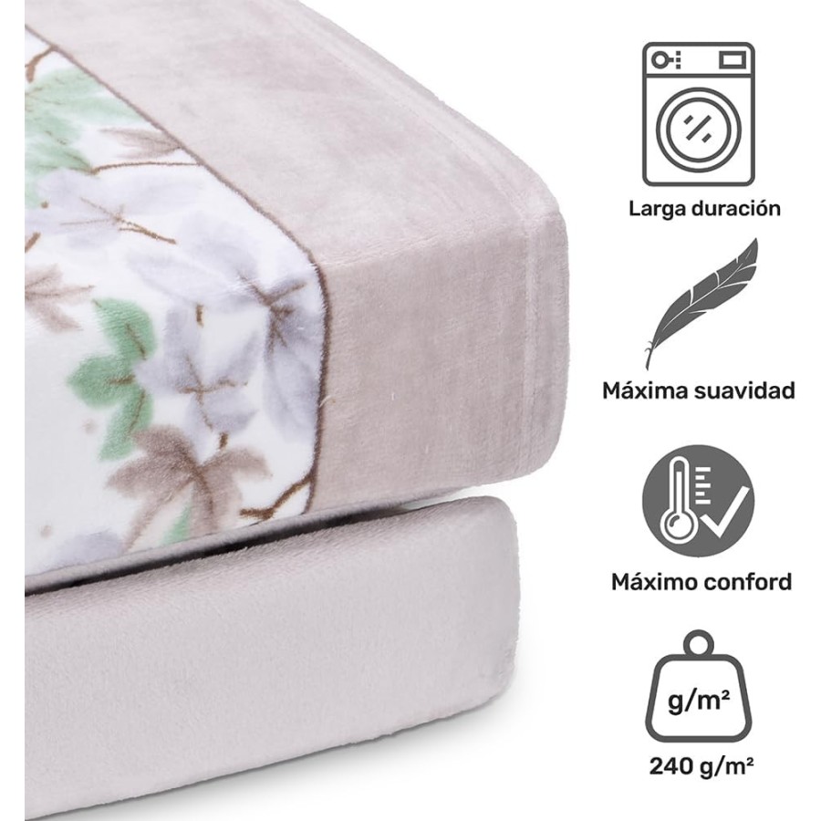 Juego de sábanas microlina NELI color lino - camas 135 a 200 cm