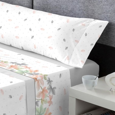 Juego de sábanas microlina NELI color gris - camas 135 a 200 cm