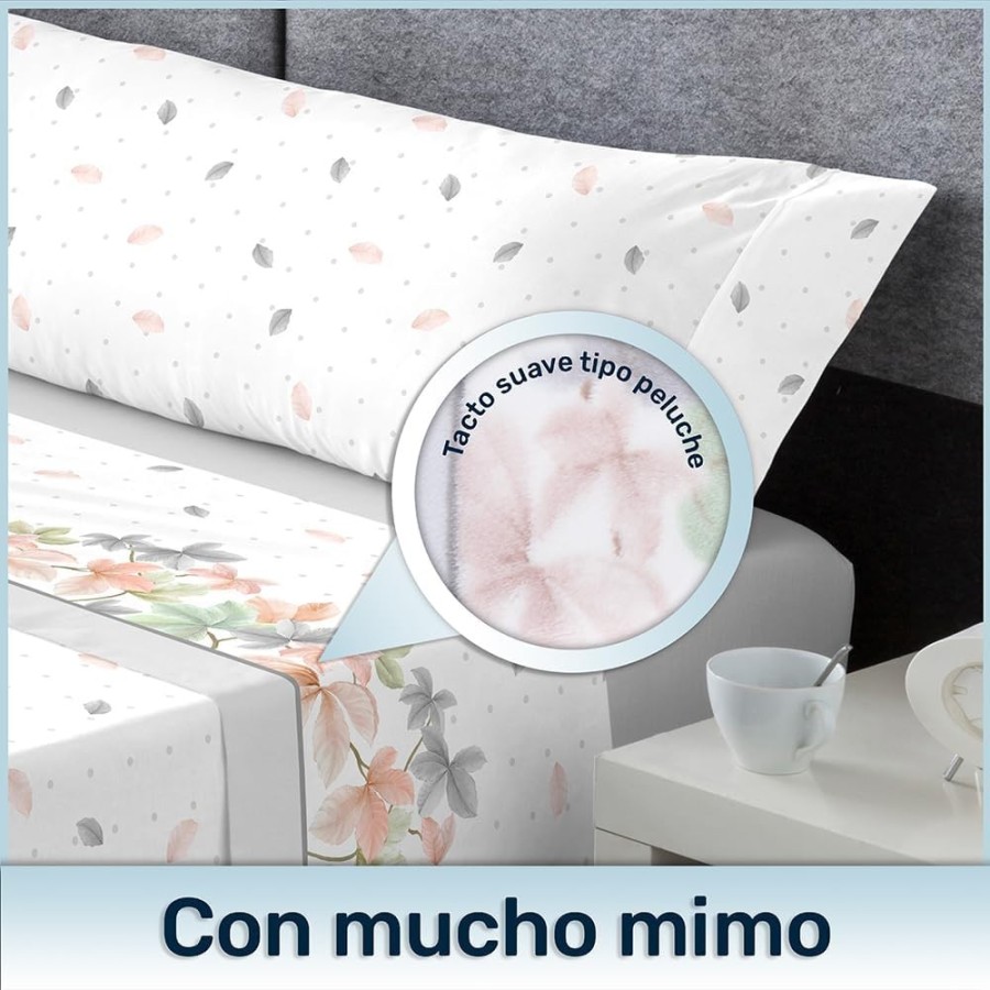 Juego de sábanas microlina NELI color gris - camas 135 a 200 cm