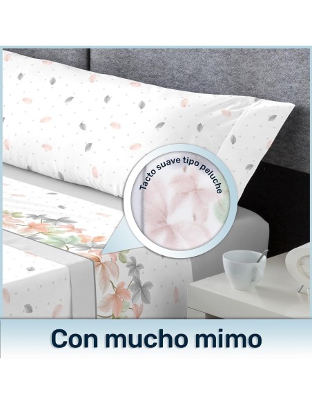 Juego de sábanas microlina NELI color gris - camas 135 a 200 cm