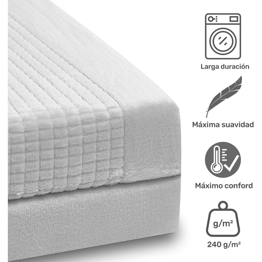 Juego de sábanas microlina Tesla color gris - camas 135 a 200 cm