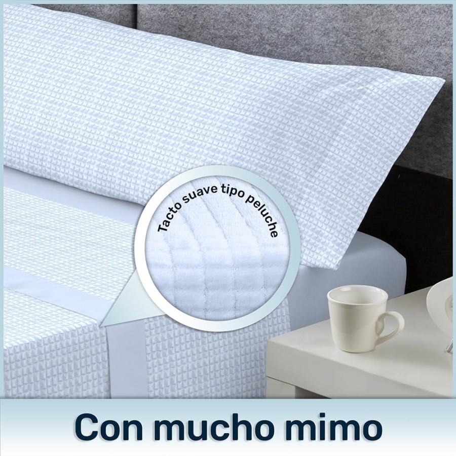 Juego de sábanas microlina Tesla color azul - camas 135 a 200 cm