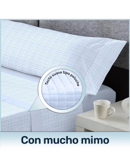 Juego de sábanas microlina Tesla color azul - camas 135 a 200 cm