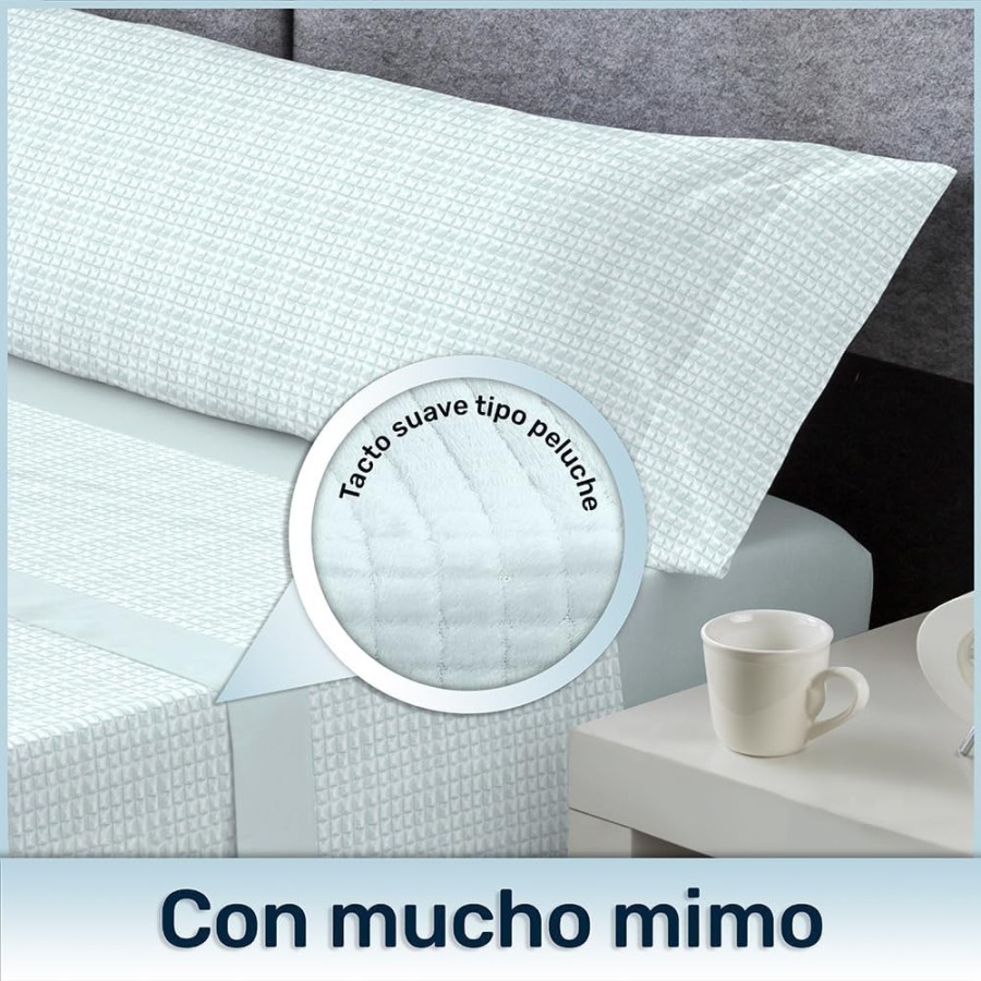 Juego de sábanas microlina Tesla color menta - camas 135 a 200 cm