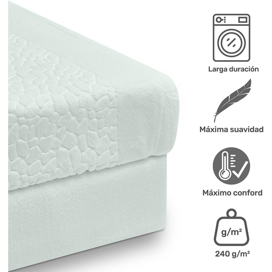 Juego de sábanas microlina Pardo color menta - camas 135 a 200 cm