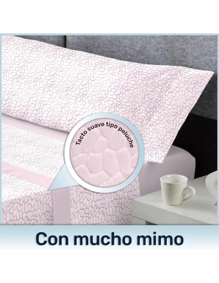 Juego de sábanas microlina Pardo color violet ice - camas 135 a 200 cm