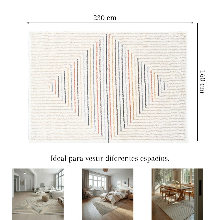 Alfombra Tulum Geométrica 160x230 y 120x170 cm | Apta Robot