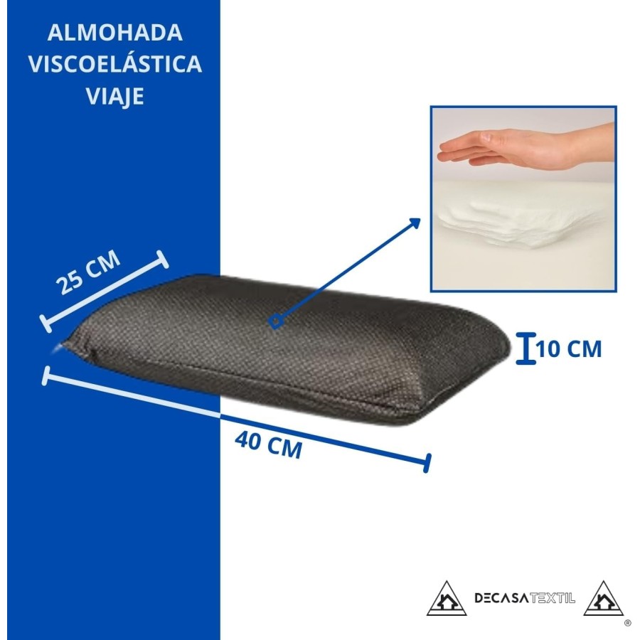 Almohada de Viaje Viscoelástica Negra
