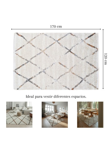 Alfombra Tulum Rombos 160x230 y 120x170 cm | Estilo nórdico moderno