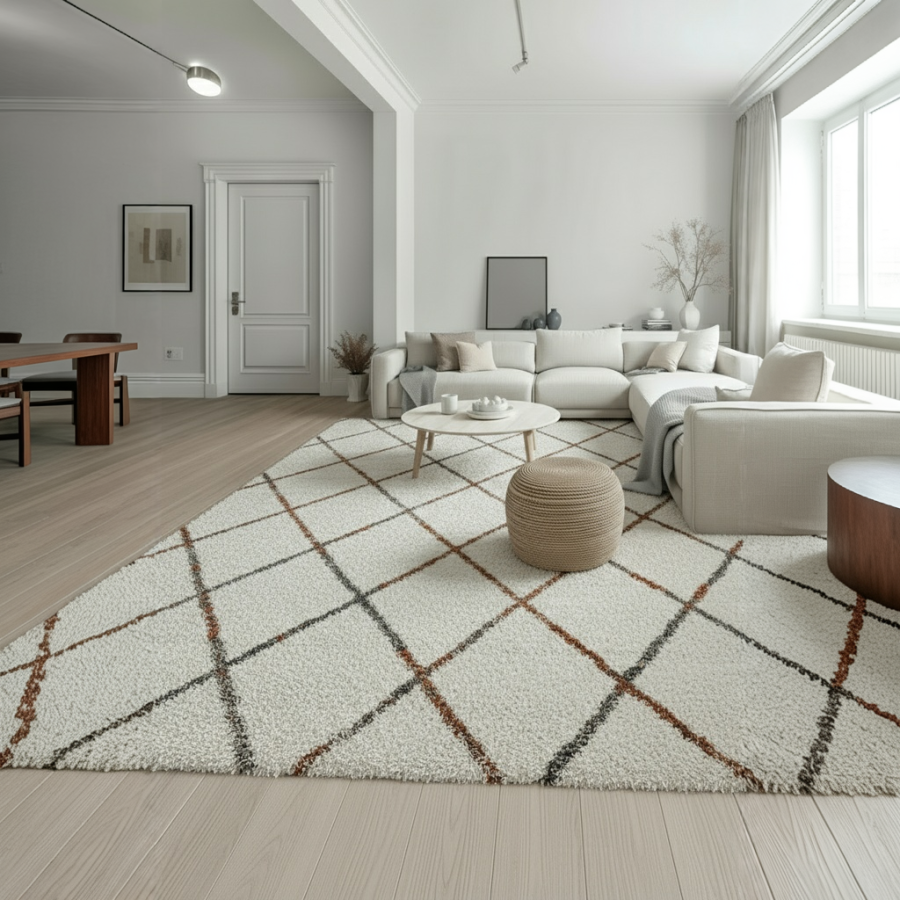 Alfombra Tulum Rombos 160x230 y 120x170 cm | Estilo nórdico moderno