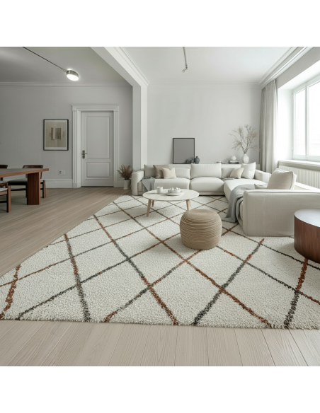 Alfombra Tulum Rombos 160x230 y 120x170 cm | Estilo nórdico moderno