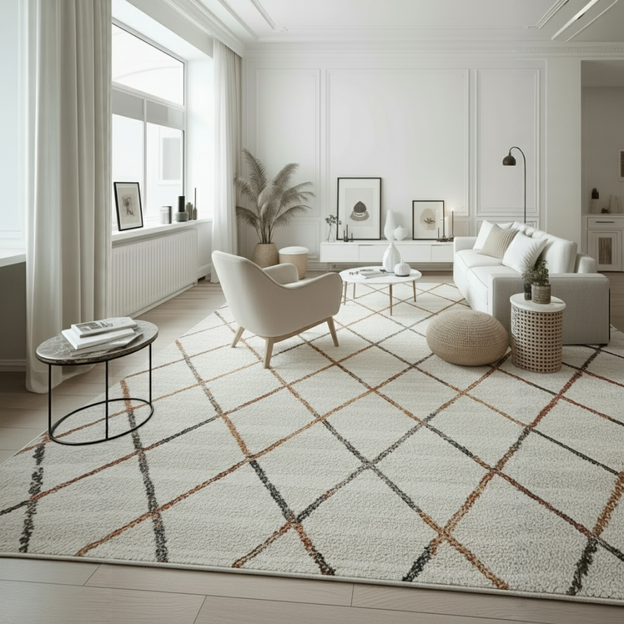 Alfombra Tulum Rombos 160x230 y 120x170 cm | Estilo nórdico moderno