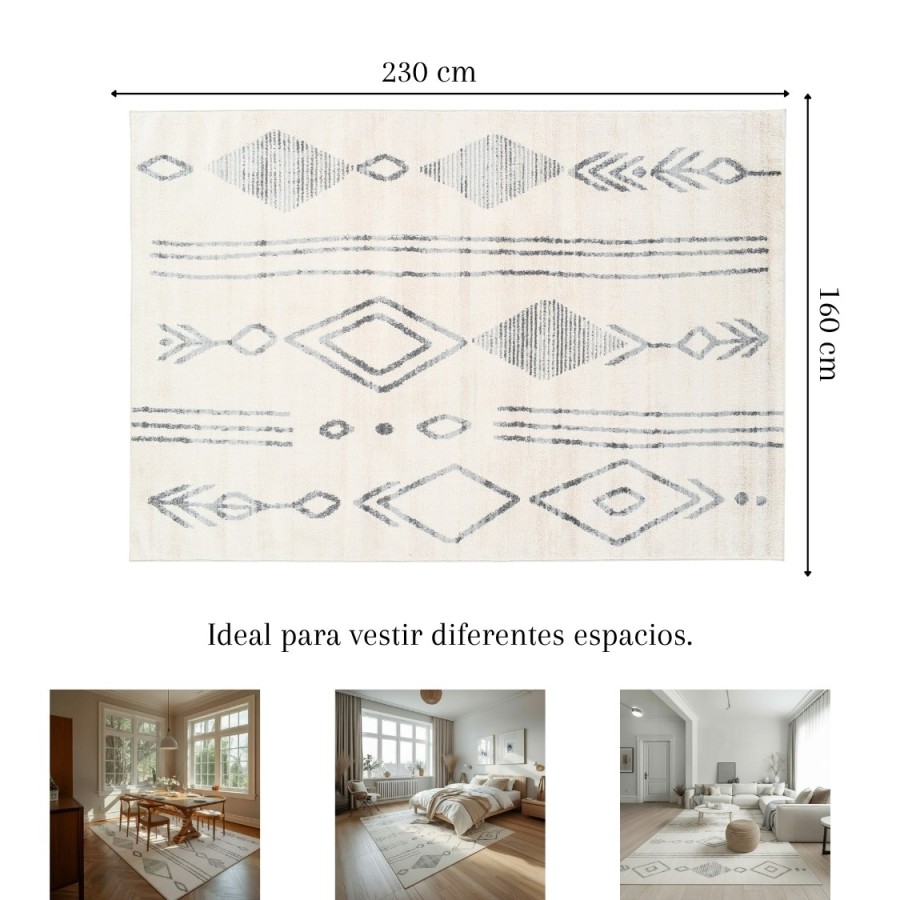 Alfombra Nairobi Arena 120x170 y 160x230 cm | Diseño étnico y tonos arena