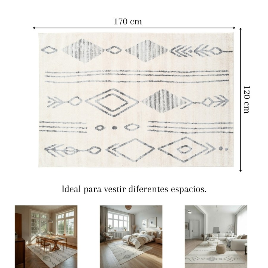 Alfombra Nairobi Arena 120x170 y 160x230 cm | Diseño étnico y tonos arena