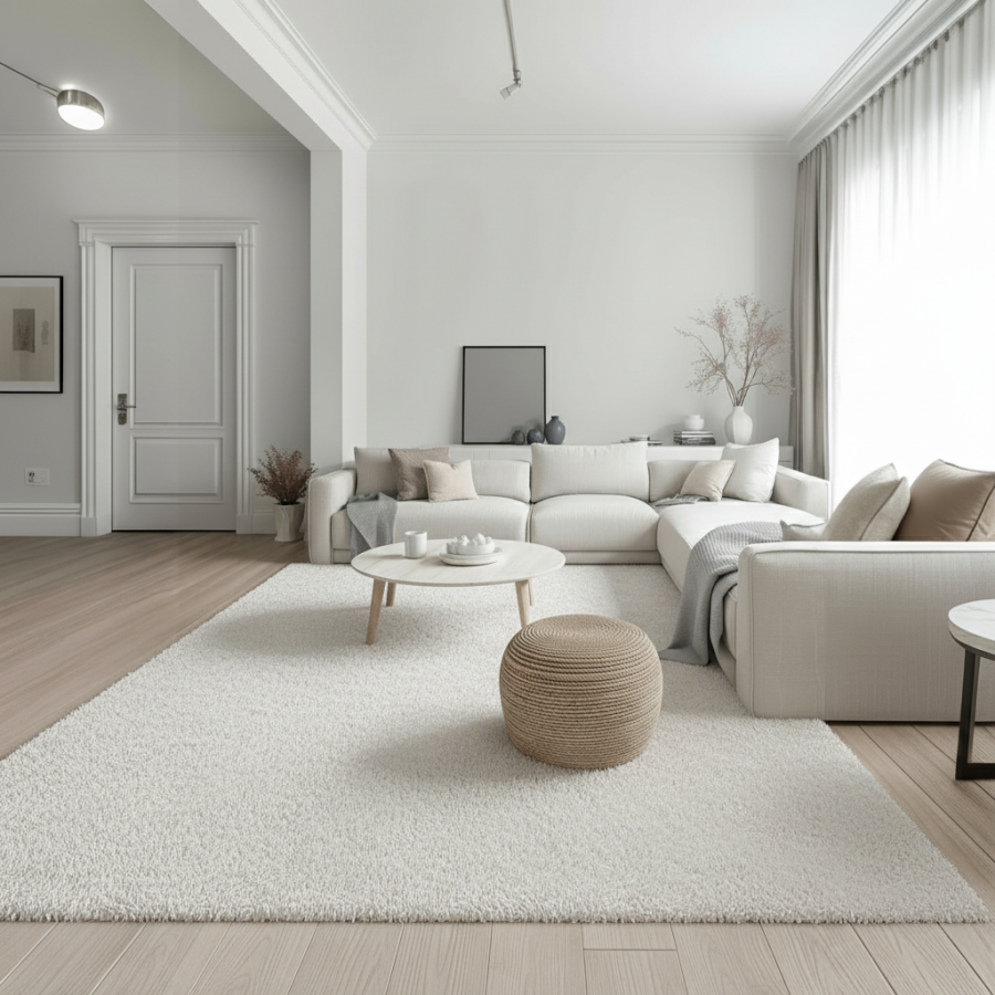 Alfombra Velvet Blanco 60x90, 120x160 y 160x220 cm | Suave y elegante