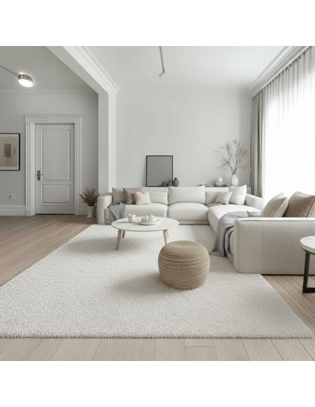 Alfombra Velvet Blanco 60x90, 120x160 y 160x220 cm | Suave y elegante