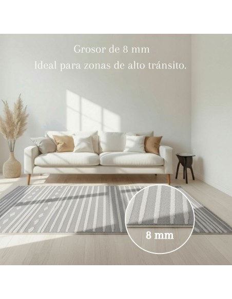Alfombra Egipto 120x170 y 160x230 cm | Diseño lineal moderno en tonos grises
