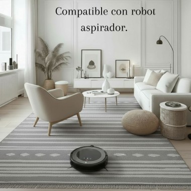 Alfombra Egipto 120x170 y 160x230 cm | Diseño lineal moderno en tonos grises 2
