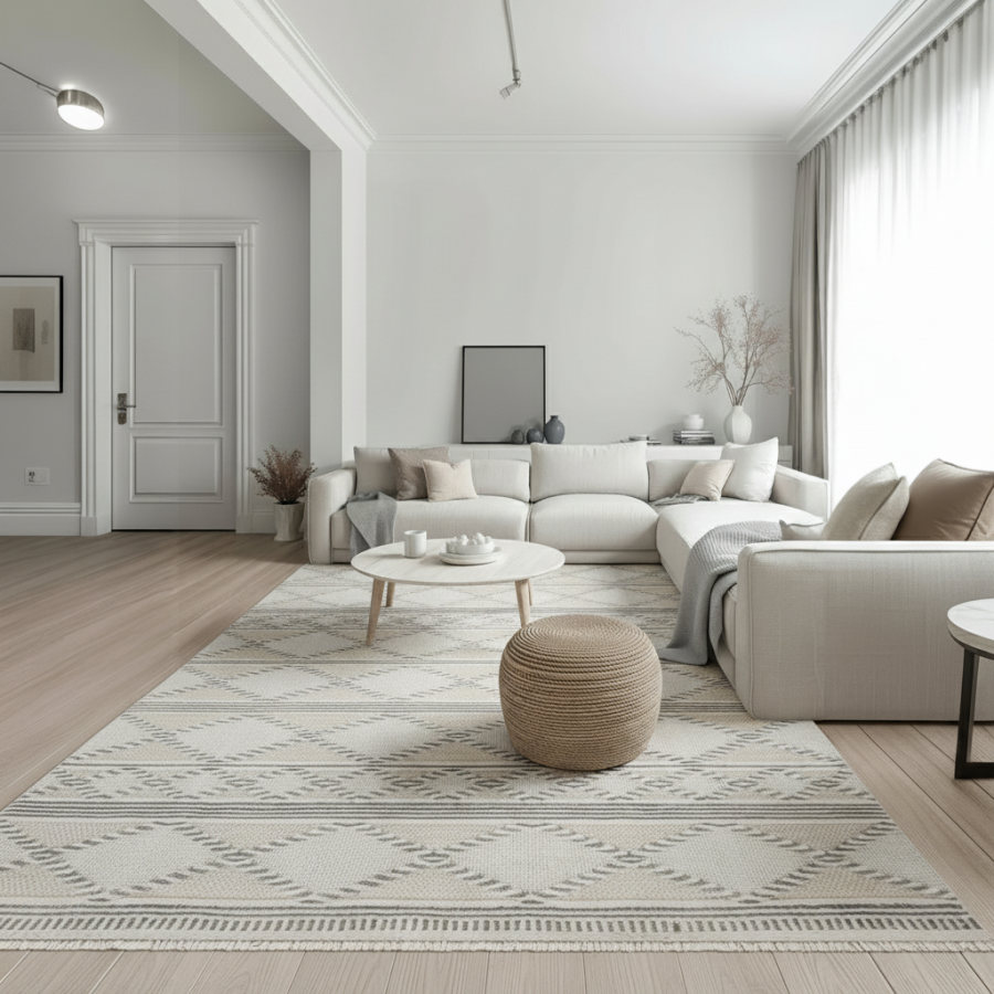 Alfombra Sahara 120x170 y 160x230 cm | Diseño étnico moderno en tonos arena