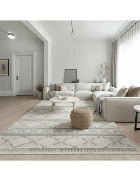 Alfombra Sahara 120x170 y 160x230 cm | Diseño étnico moderno en tonos arena