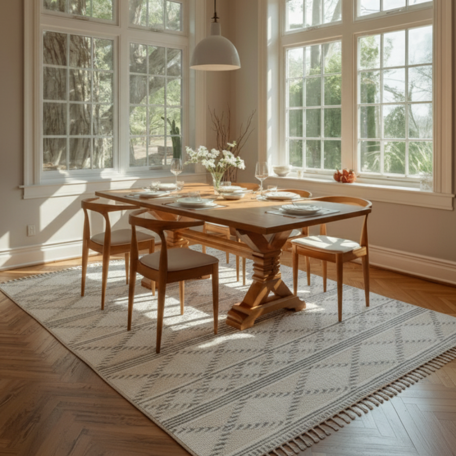 Alfombra Sahara 120x170 y 160x230 cm | Diseño étnico moderno en tonos arena