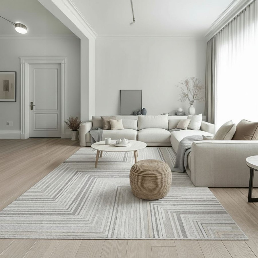 Alfombra Cairo 120x170 y 160x230 cm | Diseño geométrico moderno en tonos neutros