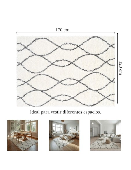 Alfombra Paris Light 120x170 y 160x230 cm | Diseño moderno en tonos claros