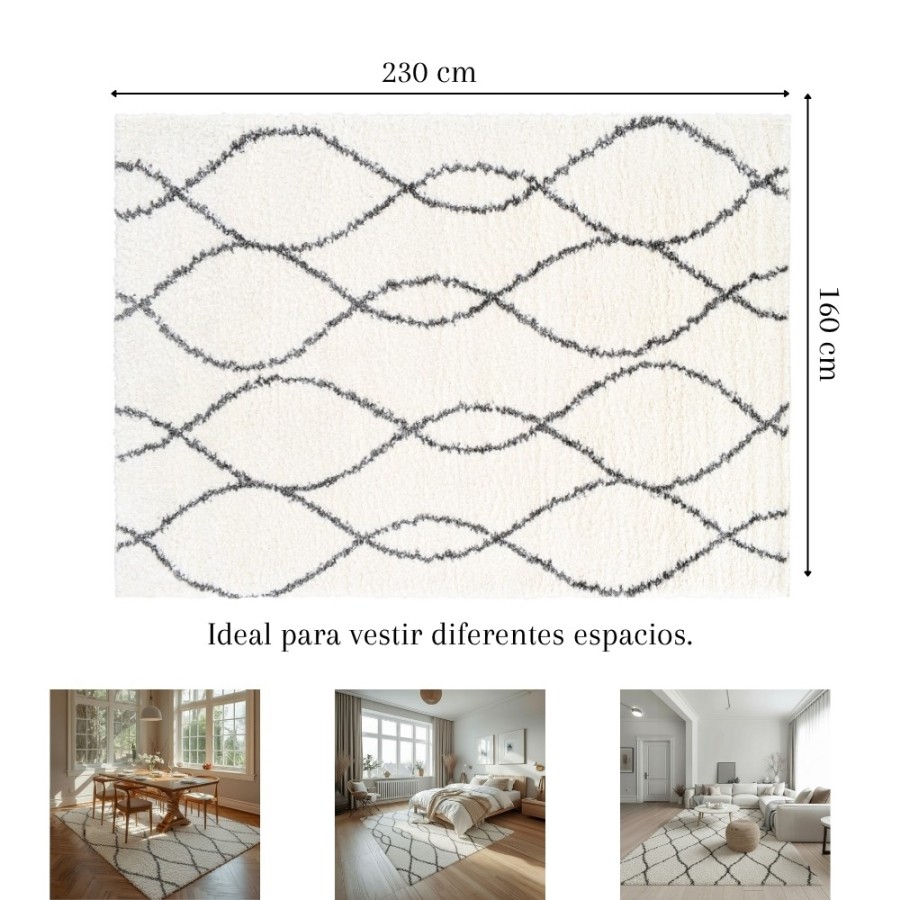 Alfombra Paris Light 120x170 y 160x230 cm | Diseño moderno en tonos claros