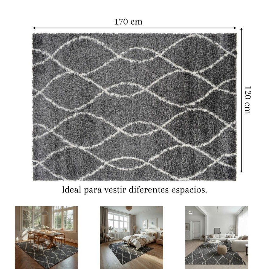 Alfombra Paris Dark 120x170 y 160x230 cm | Diseño moderno en tonos oscuros