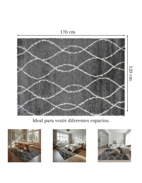 Alfombra Paris Dark 120x170 y 160x230 cm | Diseño moderno en tonos oscuros