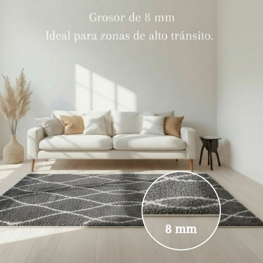 Alfombra Paris Dark 120x170 y 160x230 cm | Diseño moderno en tonos oscuros