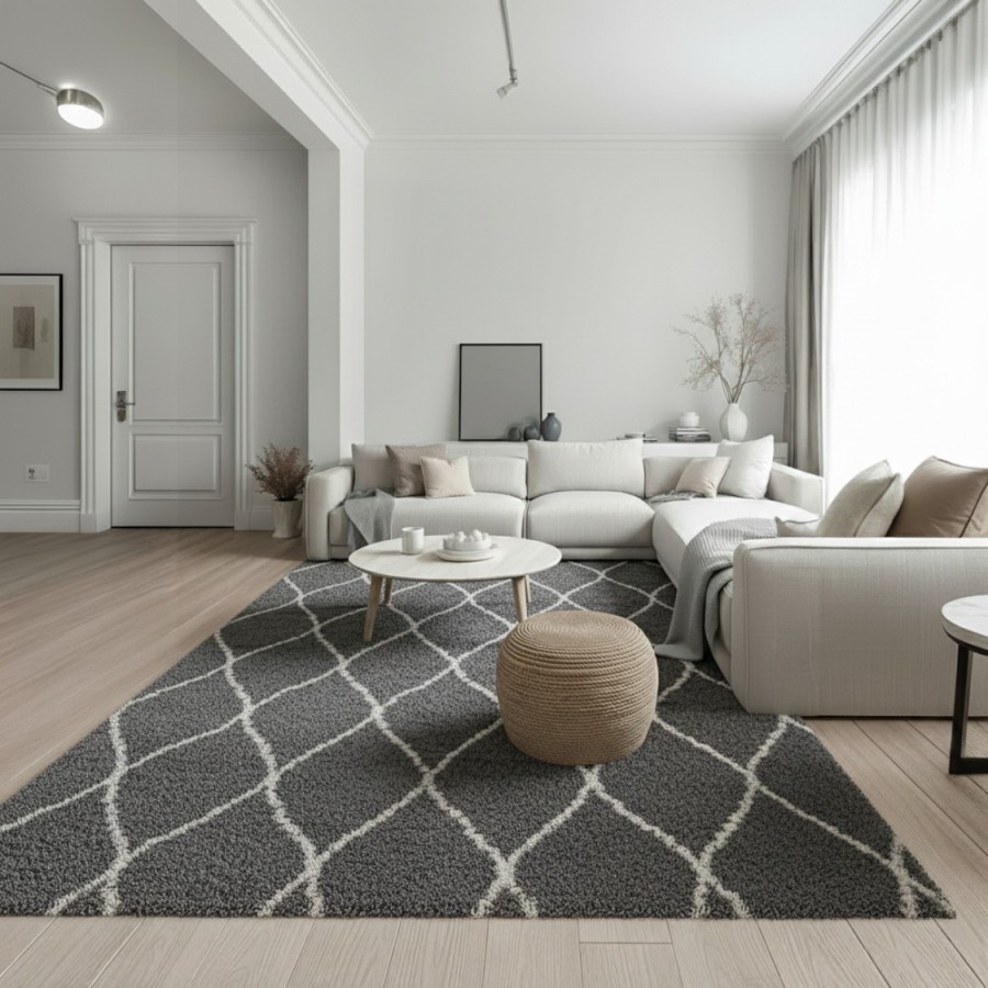 Alfombra Paris Dark 120x170 y 160x230 cm | Diseño moderno en tonos oscuros