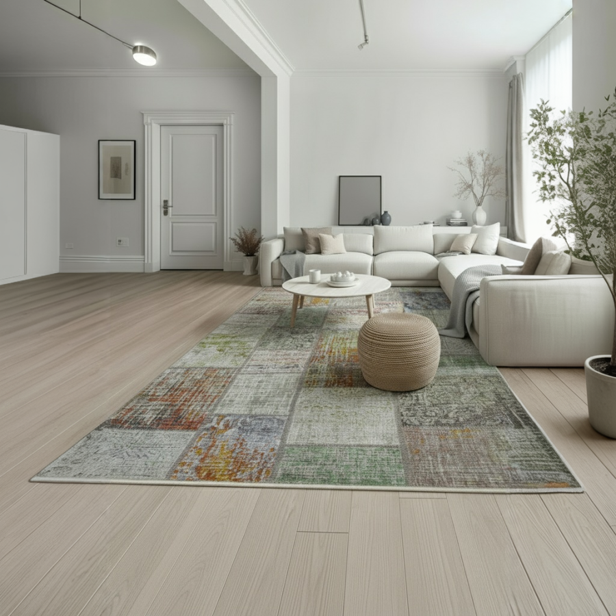 Alfombra Bremen | Diseño patchwork multicolor moderno | 4 tamaños disponibles