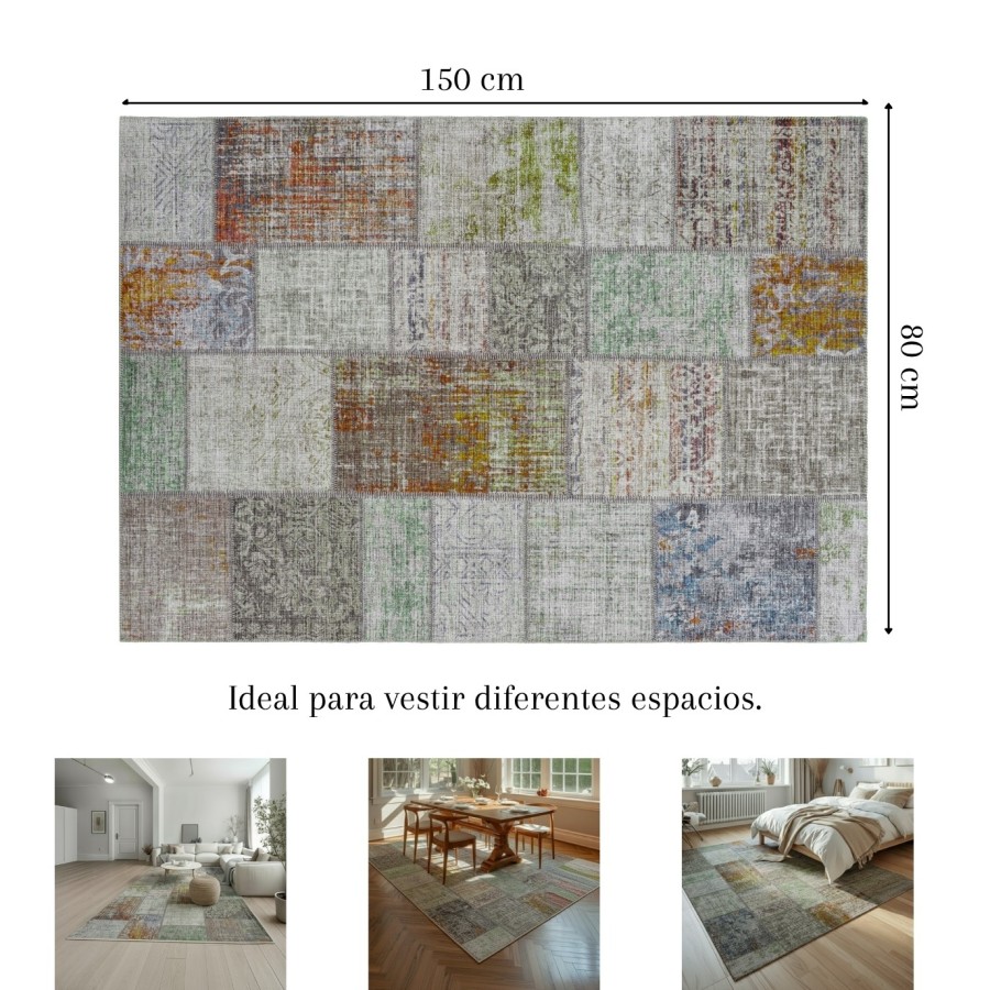 Alfombra Bremen | Diseño patchwork multicolor moderno | 4 tamaños disponibles