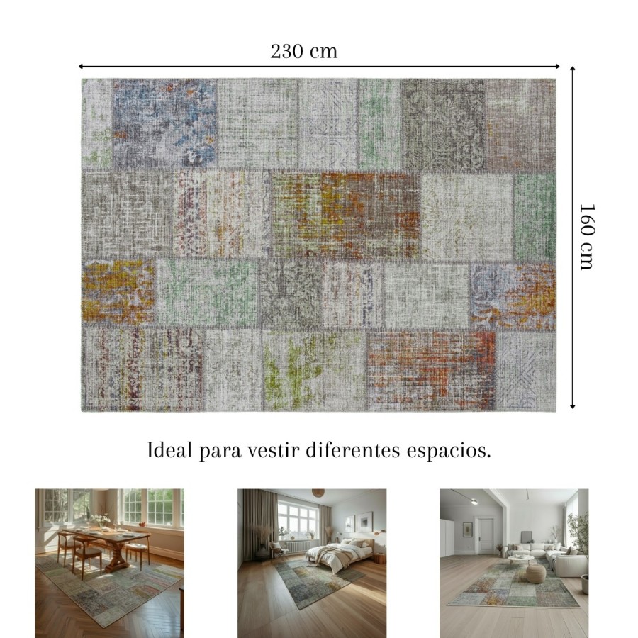 Alfombra Bremen | Diseño patchwork multicolor moderno | 4 tamaños disponibles